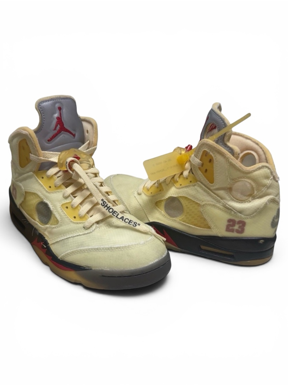 Authentic Air Jordan x Off- White 5 Retro SP "Sail" Sneaker